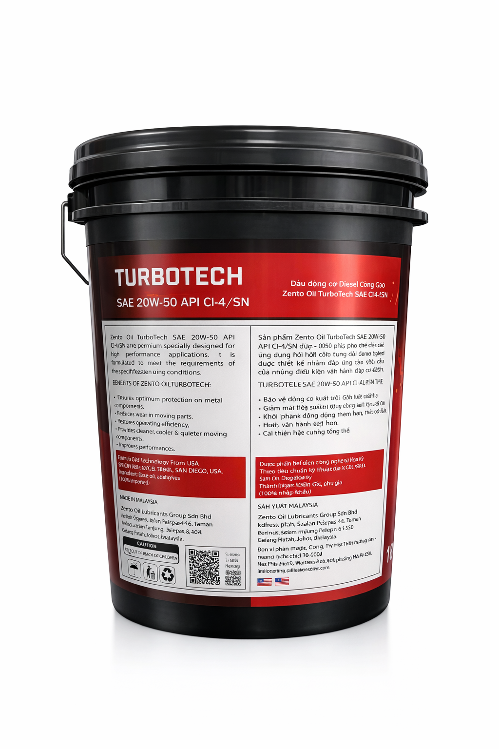 Zento Oil TurboTech SAE 20W-50 CI-4/SN (18L) - Zento Oil